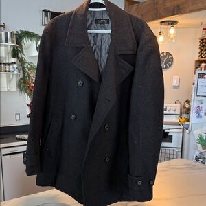 Alfred Charcoal Double-Breasted Pea Coat